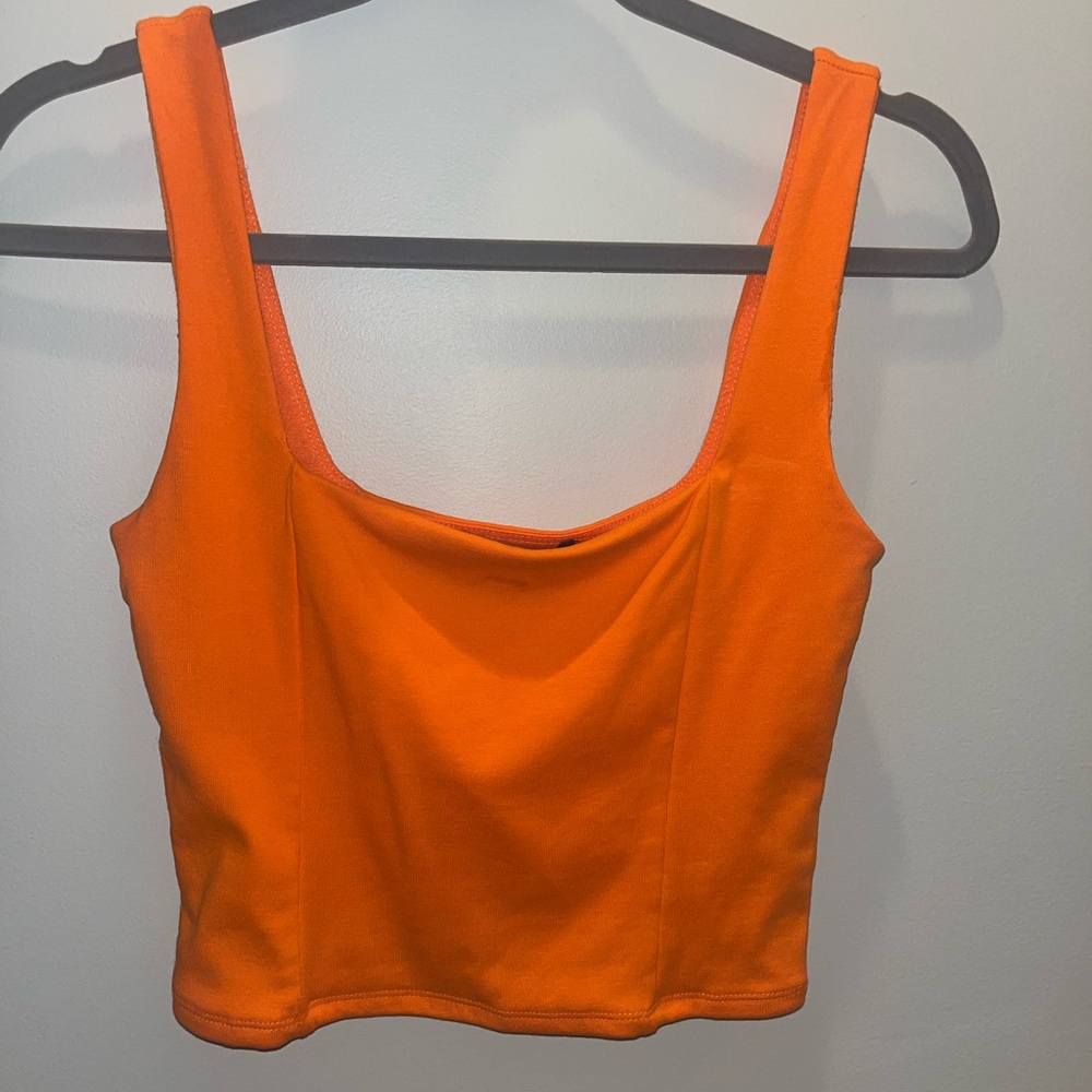 Forever 21 Bold Orange Crop Top